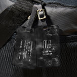 Elegant Monogrammed Black White Bagagelabel<br><div class="desc">Gepersonaliseerd Elegant Monogrammed Black White Bagagelabel.</div>