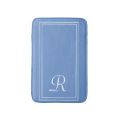 Elegant Monogrammed Blue Personalized Badmat (Voorkant Verticaal)