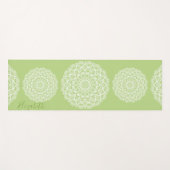 Elegant Monogrammed Boho Lime Green Mandala Yogamat (Voorkant (horizontaal))