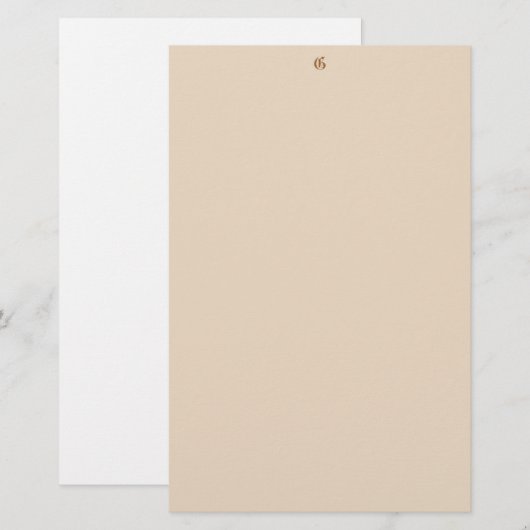 Elegant Monogrammed Briefpapier (Voorkant / Achterkant)