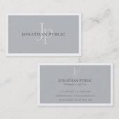 Elegant Monogrammed Chic Plain Modern Luxury Visitekaartje (Voorkant / Achterkant)