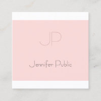 Elegant Monogrammed Clean Plain Trendy Blush Pink