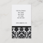 Elegant Monogrammed Damask Business Card Visitekaartje (Achterkant)