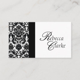 Elegant Monogrammed Damask Business Card Visitekaartje