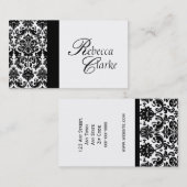 Elegant Monogrammed Damask Visitekaartje (Voorkant / Achterkant)