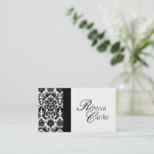 Elegant Monogrammed Damask Visitekaartje (Staand voorkant)