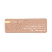 Elegant Monogrammed Dusty Roos Etiket (Voorkant)