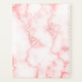 Elegant Monogrammed Faux Pink Marble Planner (Achterkant)