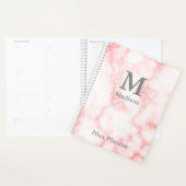Elegant Monogrammed Faux Pink Marble Planner (Display)