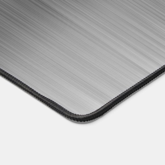 Elegant Monogrammed Faux Silver Brushed Metallic Bureaumat (Hoek)