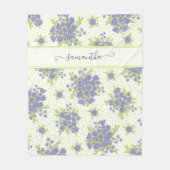 Elegant Monogrammed Floral Pattern Fleece Deken (Voorkant)