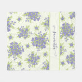 Elegant Monogrammed Floral Pattern Fleece Deken (Voorkant (Horizontaal))