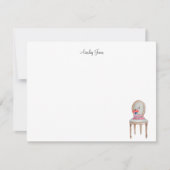 Elegant Monogrammed Franse stoel met platte boeken Bedankkaart (Voorkant)