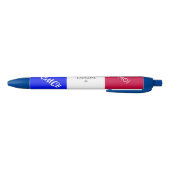 Elegant Monogrammed Franse vlag Zwarte Inkt Pen (Bodem)