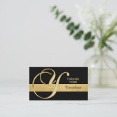 Elegant monogrammed Gold Black Initiaal 'Y' Visitekaartje (Staand voorkant)