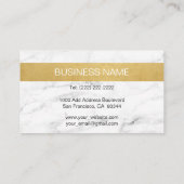 Elegant Monogrammed Gold Black White Marble Visitekaartje (Achterkant)