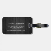 Elegant monogrammed Gold Brushed Metallic Luggage Bagagelabel (Achterkant horizontaal)