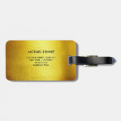 Elegant monogrammed Gold Brushed Metallic Luggage Bagagelabel (Achterkant horizontaal)