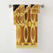 Elegant monogrammed Gold Heart Geometric Bad Handdoek (Insitu)