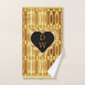 Elegant monogrammed Gold Heart Geometric Bad Handdoek (Handdoek)