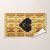 Elegant monogrammed Gold Heart Geometric Bad Handdoek (Handdoek)
