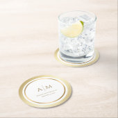 Elegant Monogrammed Gold Wedding Paper Onderzetter (Insitu)