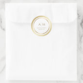 Elegant monogrammed Gold Wedding Round Stickers (Tas)