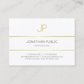 Elegant monogrammed Gold White Sjabloon Modern Visitekaartje (Achterkant)