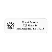 Elegant Monogrammed Golf Return Address Etiket (Voorkant)