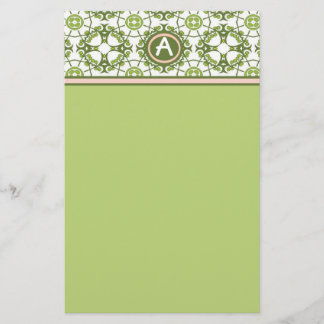 Elegant Monogrammed Green Celtic Stationery Briefpapier