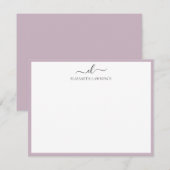 Elegant Monogrammed Handgeschreven de Kaart van de Notitiekaartje (Voorkant / Achterkant)