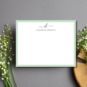 Elegant Monogrammed Handgeschreven de Kaart van de Notitiekaartje