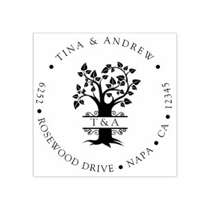 Elegant Monogrammed het Adres van de Terugkeer van Rubberstempel