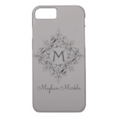 Elegant Monogrammed klassiek grijs Case-Mate iPhone Case (Achterkant)