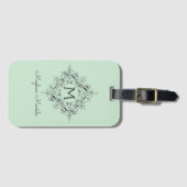 Elegant Monogrammed klassiek pastel Bagagelabel (Voorkant (horizontaal))