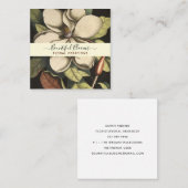 Elegant Monogrammed Magnolia Cream Sage Blooms Vierkante Visitekaartje (Voorkant / Achterkant)