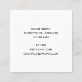 Elegant Monogrammed Magnolia Cream Sage Blooms Vierkante Visitekaartje (Achterkant)