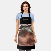 Elegant Monogrammed Mauve Silver Marged Apron Schort (Gedragen)