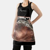 Elegant Monogrammed Mauve Silver Marged Apron Schort (Insitu)