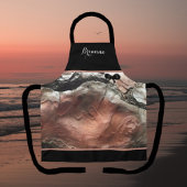 Elegant Monogrammed Mauve Silver Marged Apron Schort