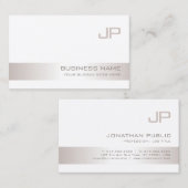Elegant Monogrammed Modern Plain Trendy Luxury Visitekaartje (Voorkant / Achterkant)