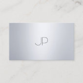 Elegant Monogrammed Modern Silver Sjabloon Visitekaartje (Voorkant)