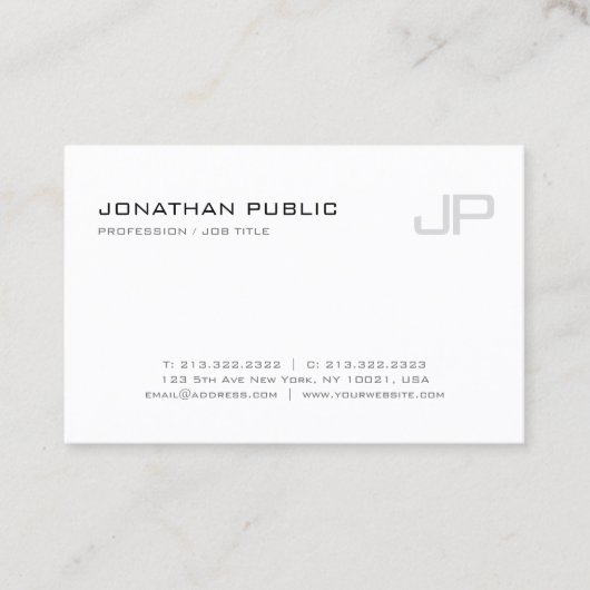 Elegant Monogrammed Moderne Professional Sjabloon Visitekaartje (Voorkant)