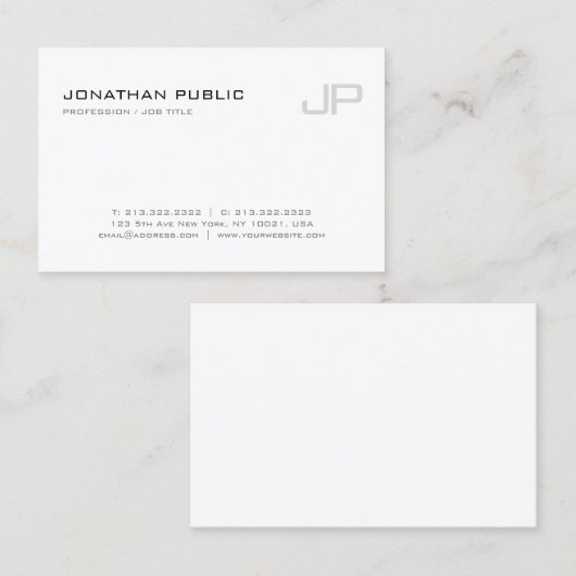 Elegant Monogrammed Moderne Professional Sjabloon Visitekaartje (Voorkant / Achterkant)