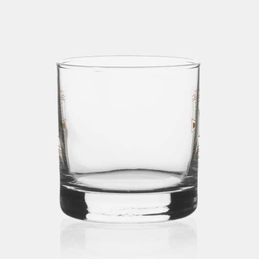 Elegant Monogrammed Name Personalized Whisky Glas (Links)