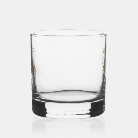 Elegant Monogrammed Name Personalized Whisky Glas (Rechts)