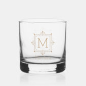 Elegant Monogrammed Name Personalized Whisky Glas (Achterkant)