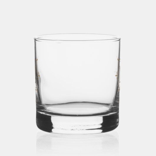 Elegant Monogrammed Name Personalized Whisky Glas (Links)