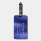 Elegant Monogrammed Navy Blue Bagagelabel (Achterkant verticaal)