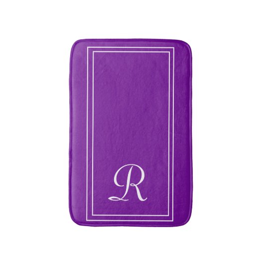 Elegant Monogrammed Paars Personalized Badmat (Voorkant Verticaal)